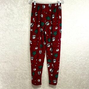 DISNEY Nightmare Before Christmas Maroon Fleece Pants Women Large